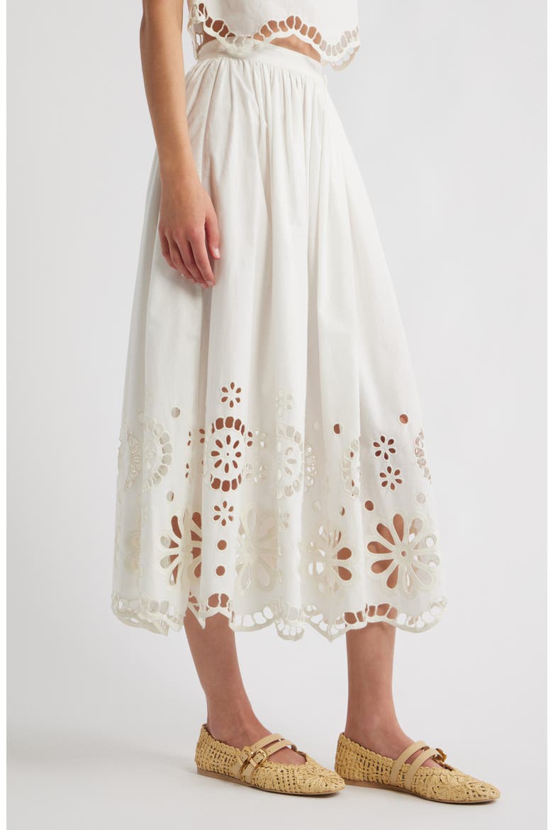 The Super Bloom Eyelet Midi Skirt, Alternate, color, WHITE