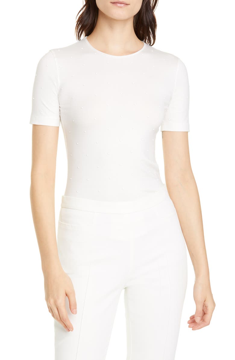 Akris punto Pin Dot Stud Cotton Tee, Main, color,