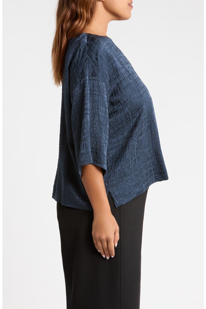 BATEAU NECK BOX TOP WITH 3/4 S, Alternate, color, MARITIME