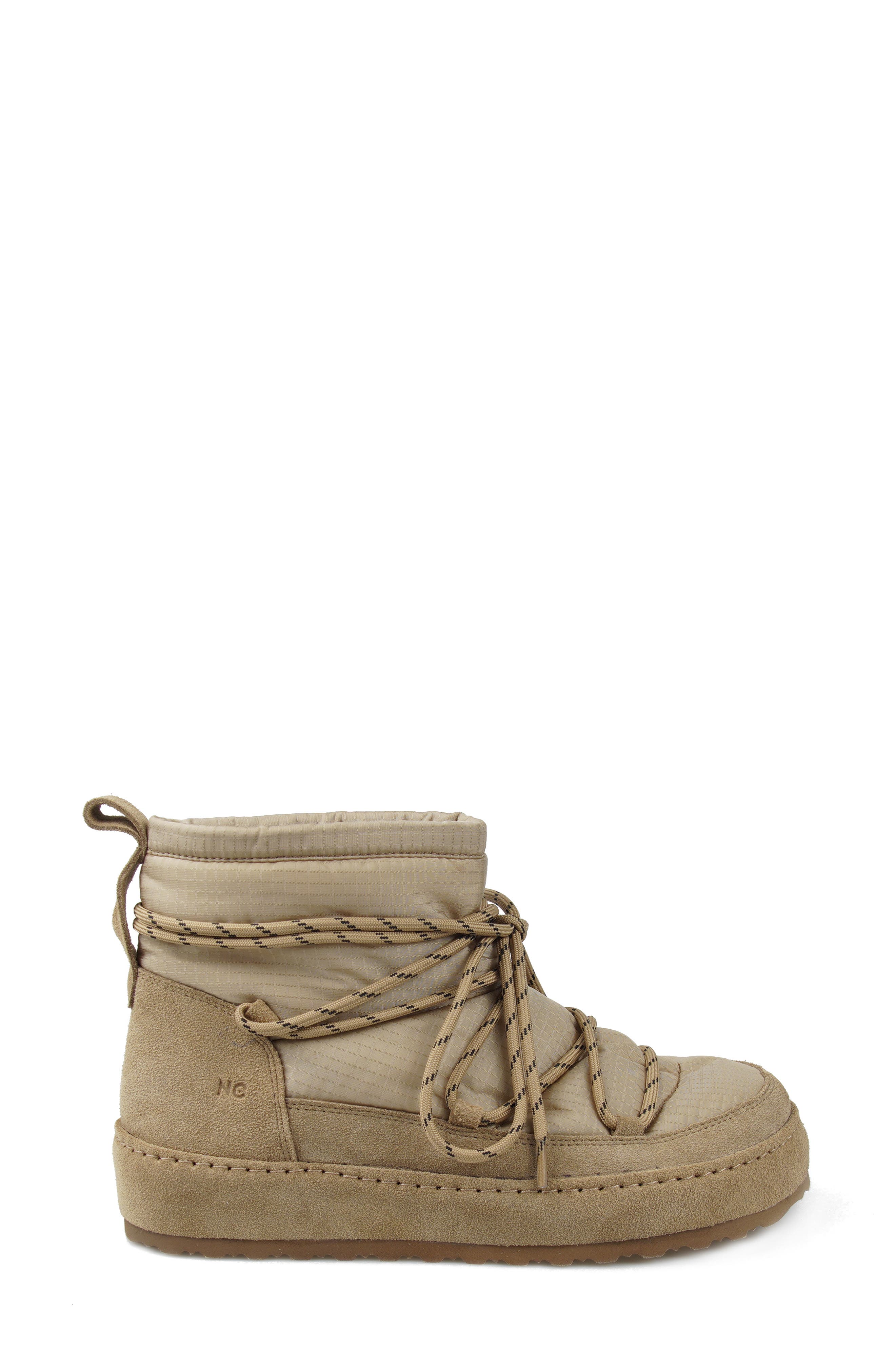 Lace-Up Bootie, Alternate, color, NATURAL SUEDE