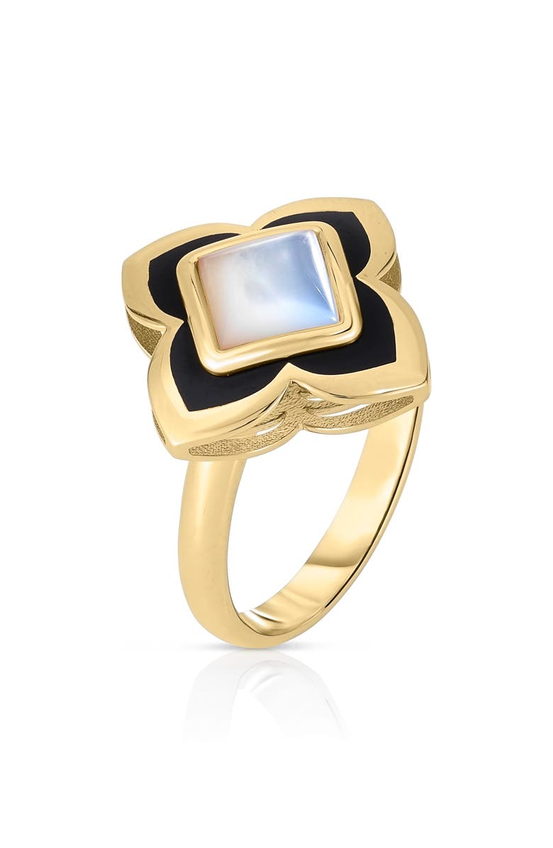 Roberto Coin Carnevale Mother-of-Pearl Ring, Main, color, Yellow Gold