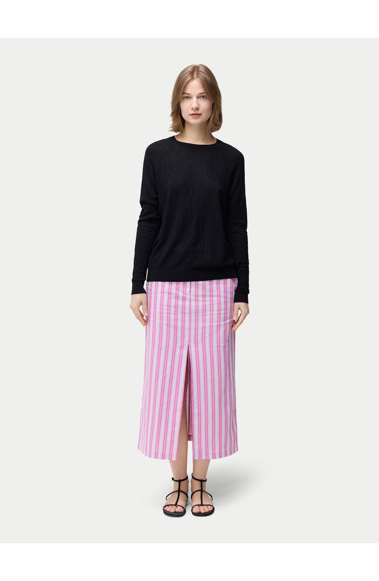 GOBI Mongolian Cashmere Silk Cashmere Textured Sweater, Alternate, color, Black