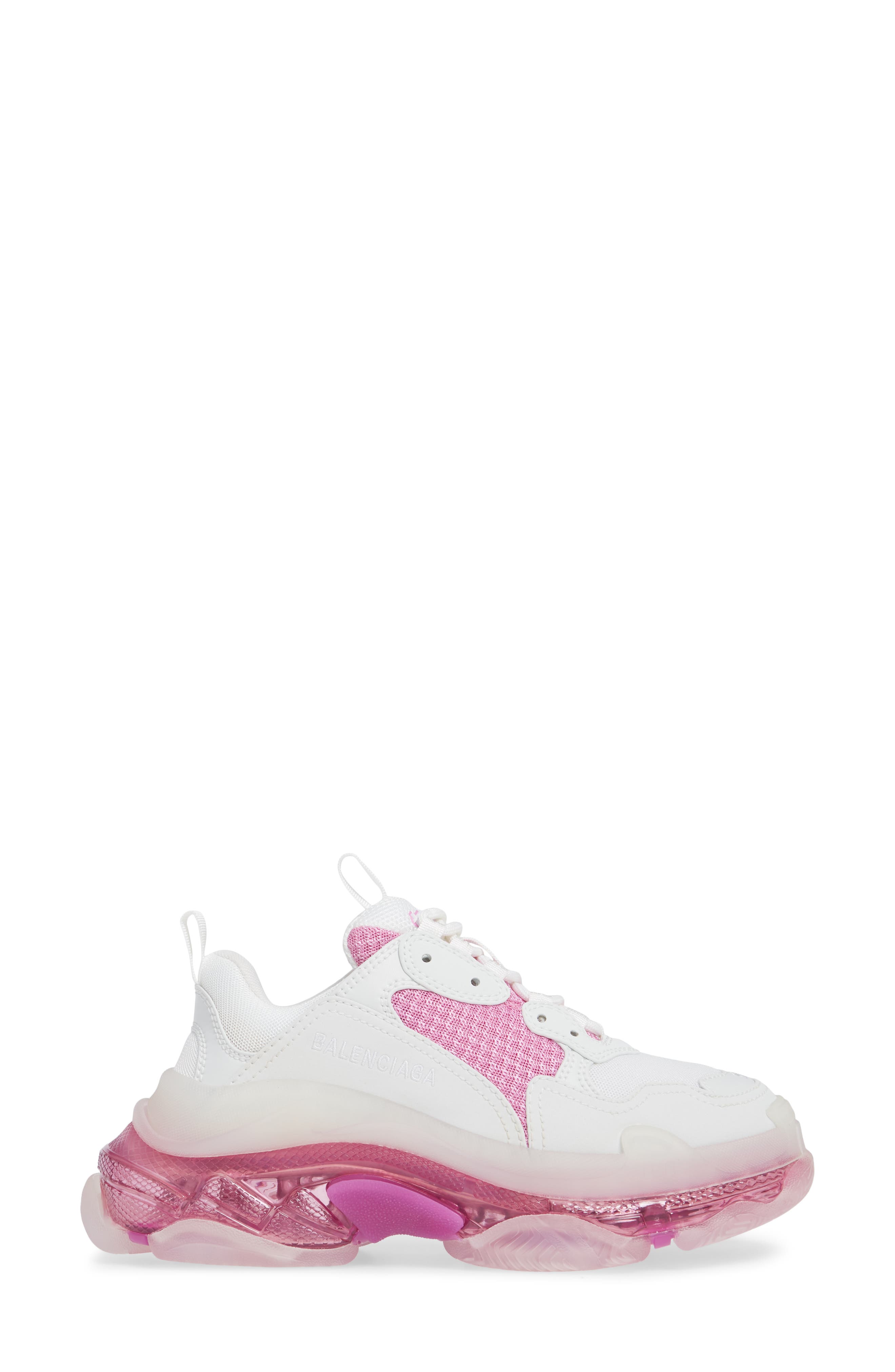 Triple S Low Top Sneaker, Alternate, color, PINK/ WHITE