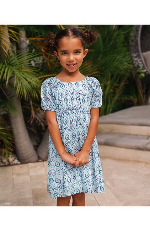 Girls Short Sleeve Bow Dress