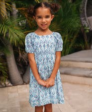 Lands' End Girls Short Sleeve Bow Dress