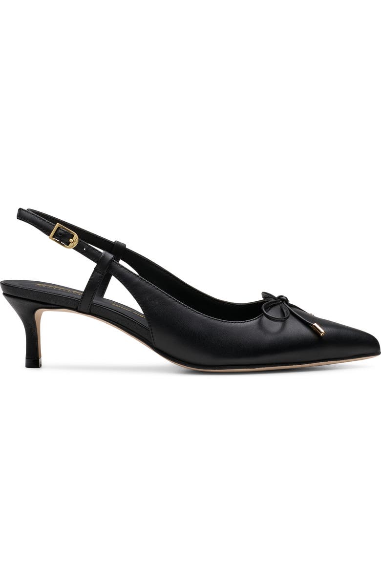 Clarks<sup>®</sup> Zarey Bow Pointed Toe Slingback Pump, Alternate, color, Black Leather