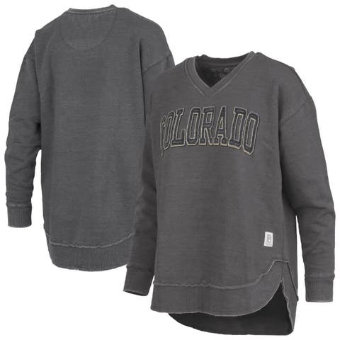 Women's Pressbox Black Colorado Buffaloes Westin Poncho V-Neck Pullover Sweatshirt