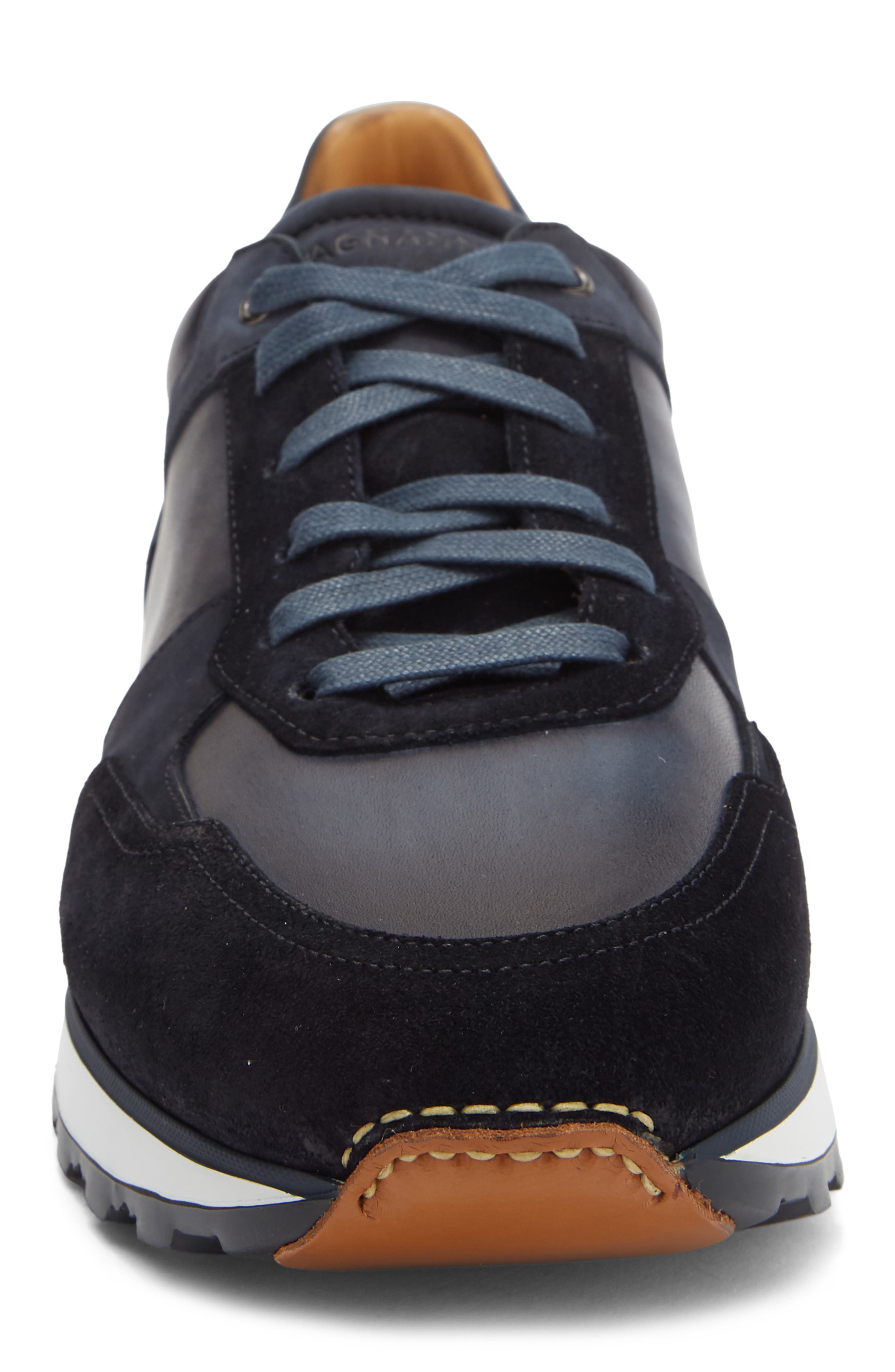 Magnanni Mixed Media Sneaker, Alternate, color, Navy
