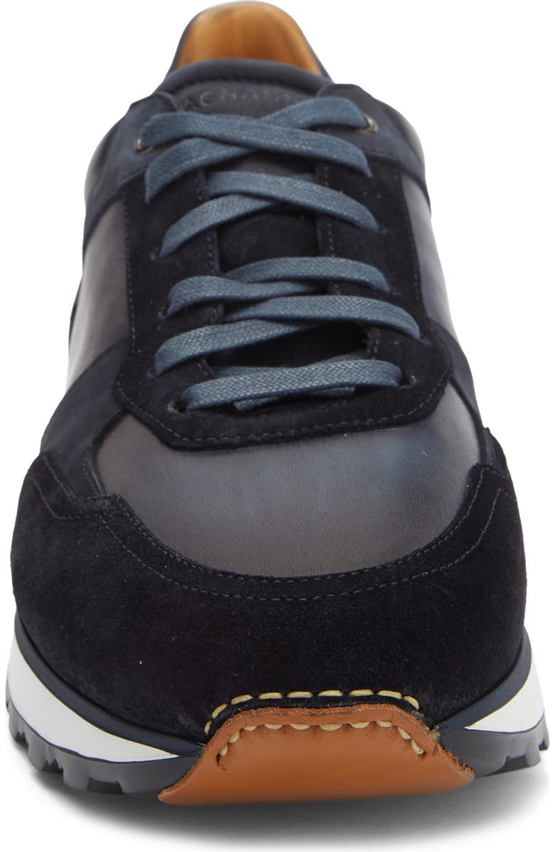 Magnanni Mixed Media Sneaker, Alternate, color, Navy
