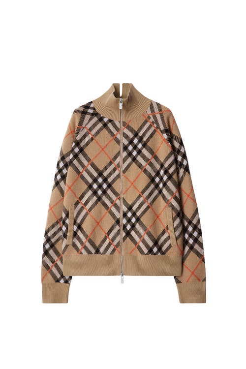 Burberry Check Wool Mohair Blend Jacket In Brown