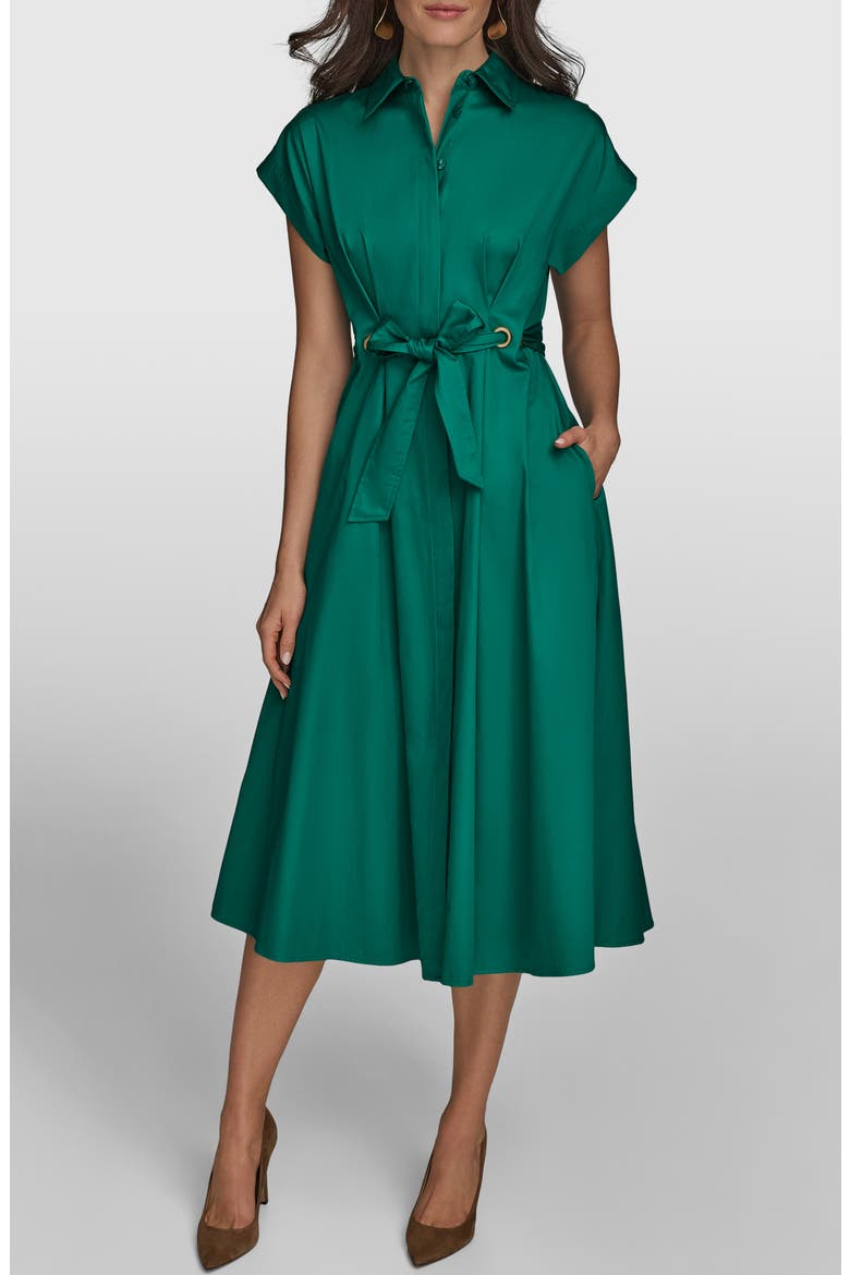 Cotton Midi Shirtdress, Main, color, LAWN