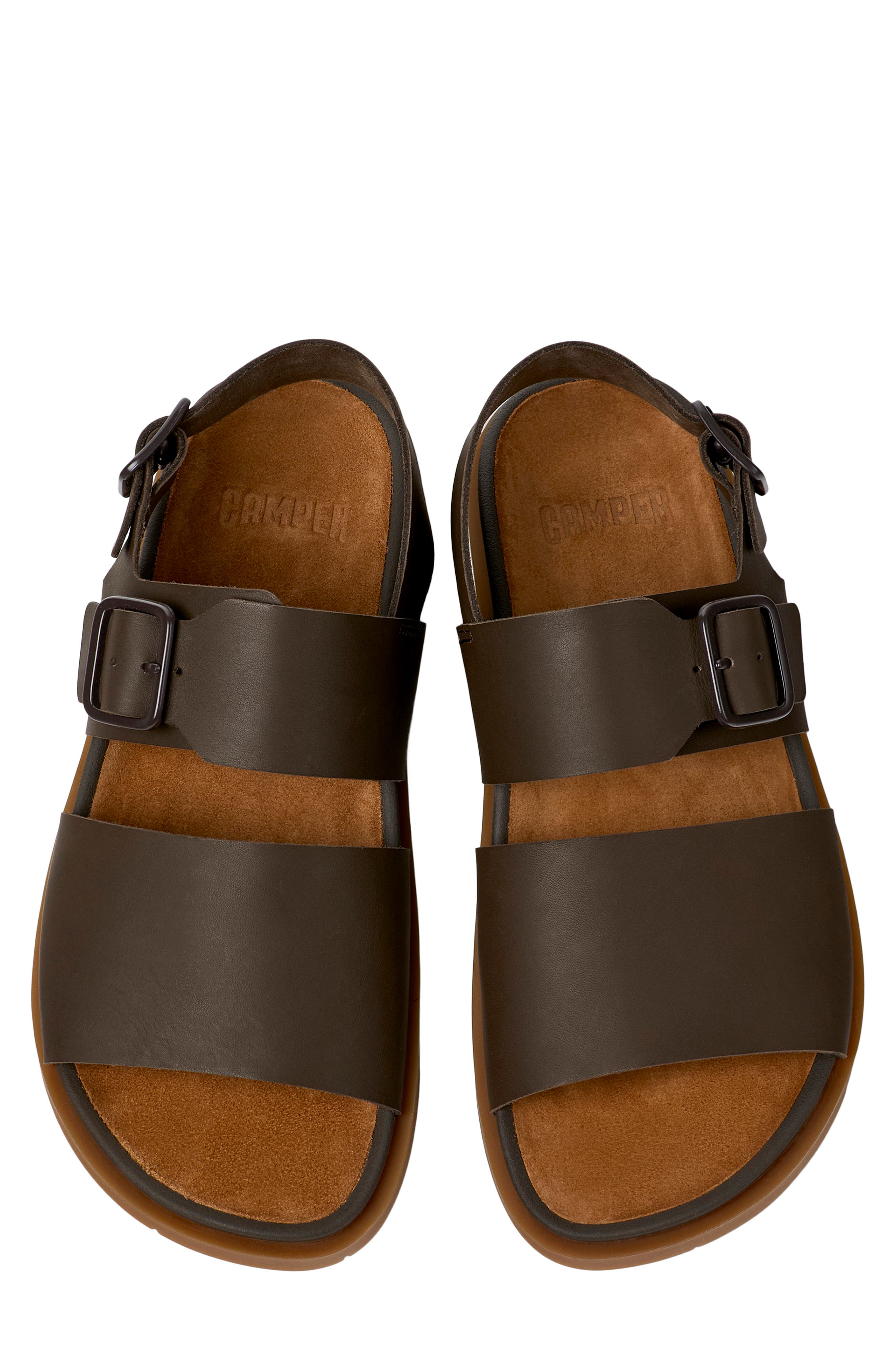 Camper Lluc Two Strap Sandal, Alternate, color, Medium Brown