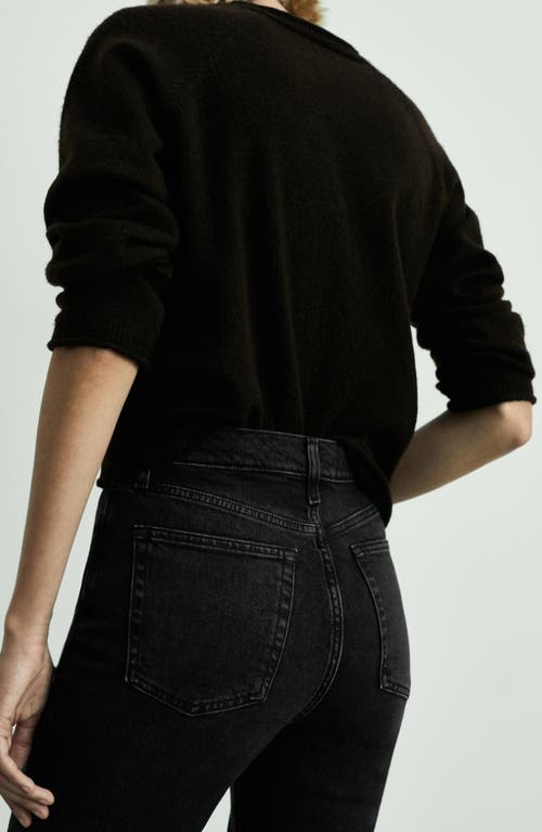 Mango Claudia Crop Slim Fit Jeans In Black