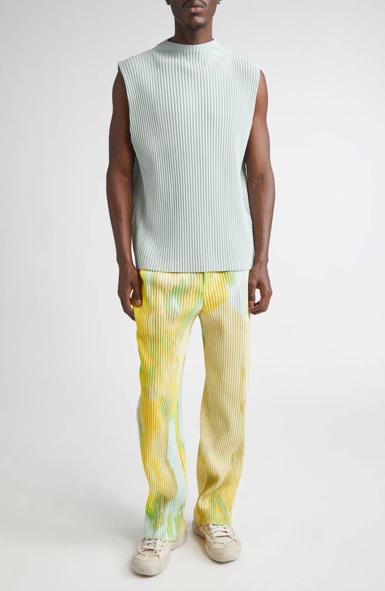 Homme Plissé Issey Miyake Agate Pleated Pants, Alternate, color, Yellow