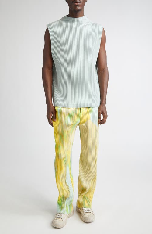 Issey Miyake Homme Plissé  Monthly Colors July Pleated Sleeveless Top In Blue
