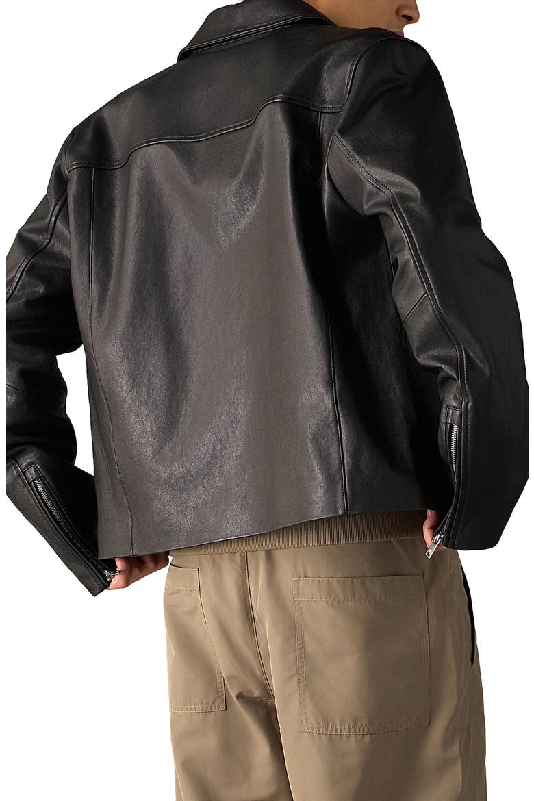 Jacques Leather Jacket, Alternate, color, BLACK