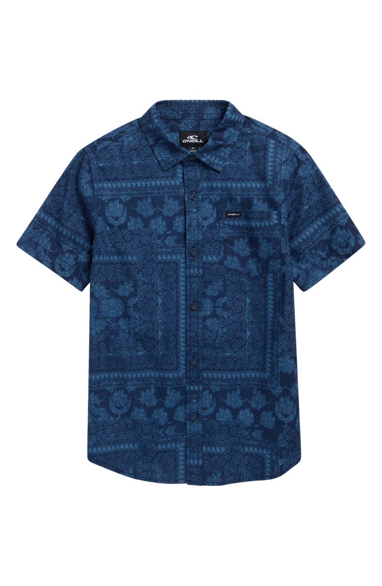 O'Neill Kids' Terrace Cotton Button-Up Shirt, Main, color, Navy