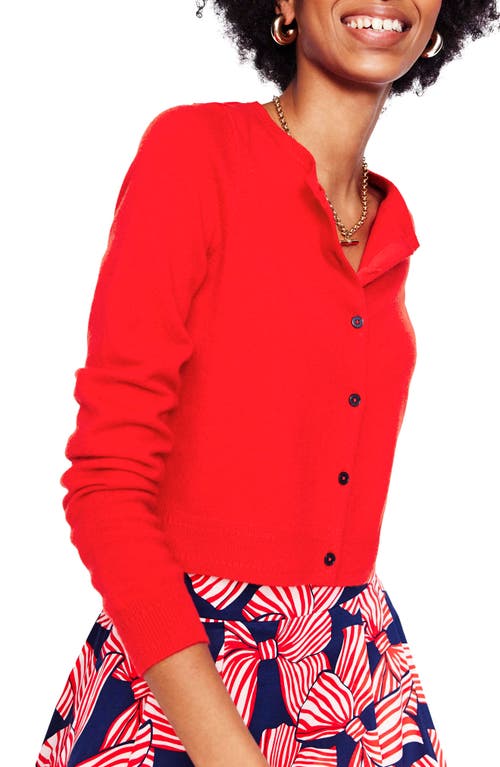 Boden Eva Cashmere Crew Cardiganstrawberry Tart Red Women In Poppy Red