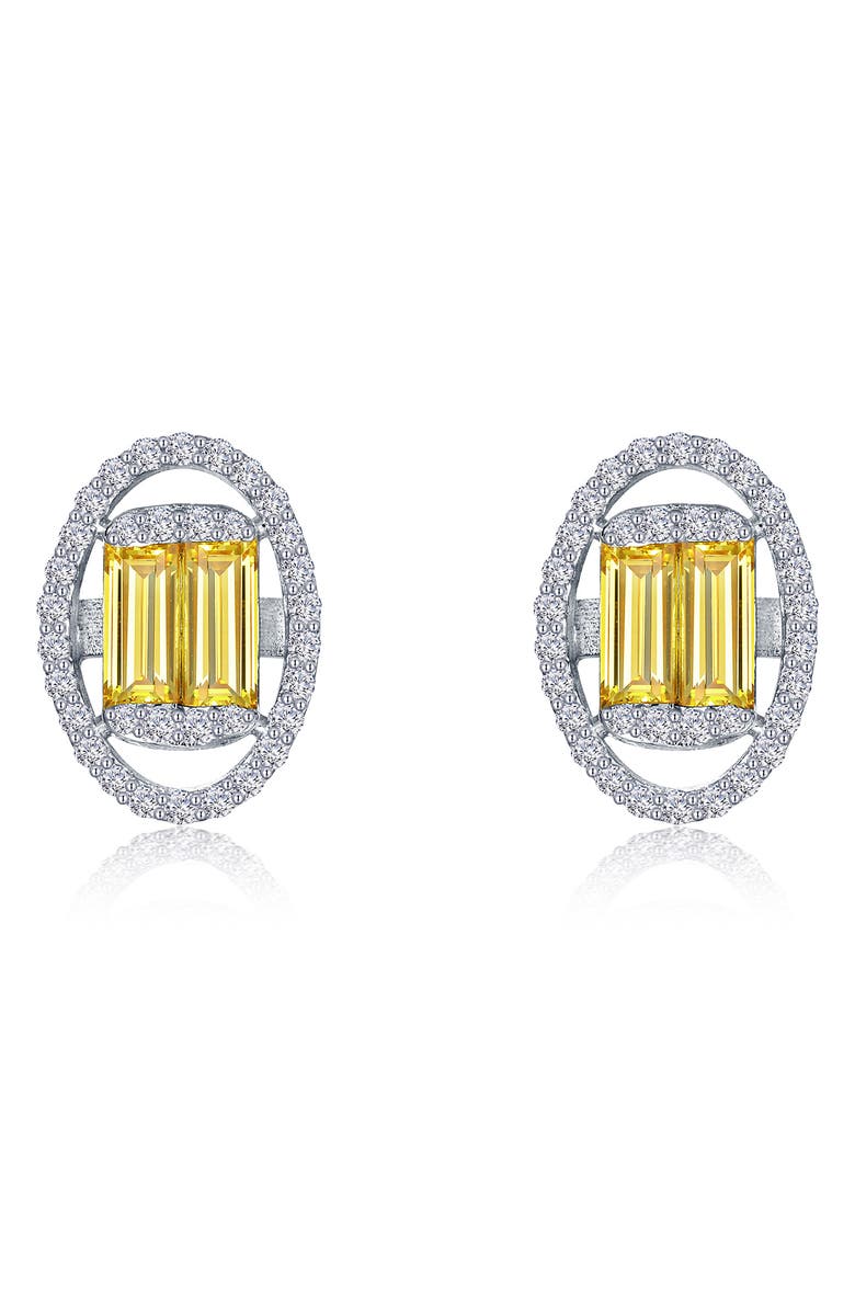 Lafonn Simulated Diamond & Simulated Canary Sapphire Stud Earrings, Main, color, 