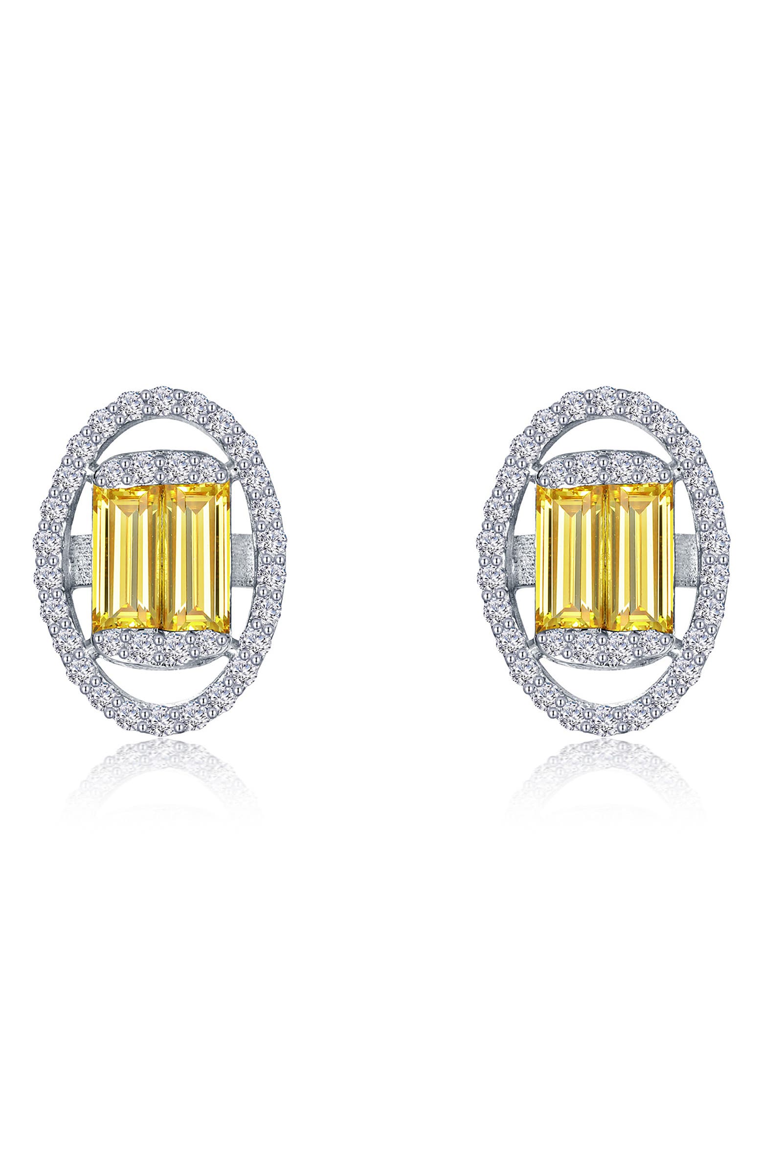 Lafonn Simulated Diamond & Simulated Canary Sapphire Stud Earrings ...