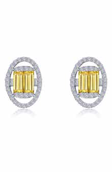 Lafonn Simulated Diamond & Simulated Canary Sapphire Stud Earrings