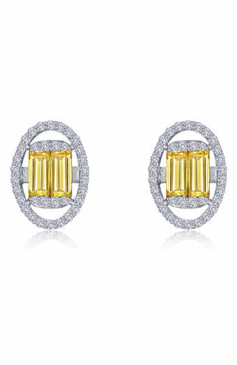 Lafonn Simulated Diamond & Simulated Canary Sapphire Stud Earrings