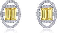 Lafonn Simulated Diamond & Simulated Canary Sapphire Stud Earrings