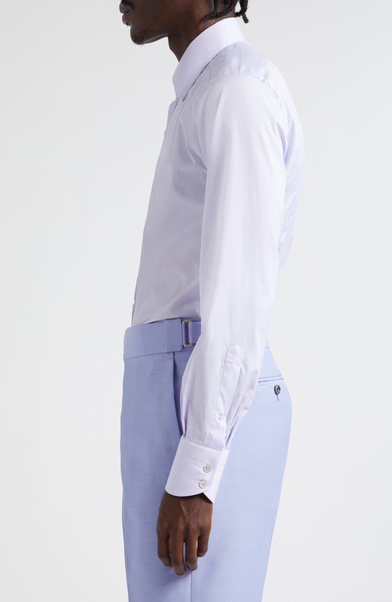 TOM FORD Slim Fit Poplin Button-Up Shirt, Alternate, color, Lilac