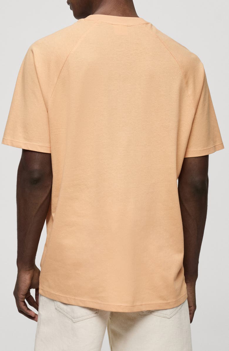 MANGO Relaxed Fit Cotton & Linen T-Shirt, Alternate, color, Orange