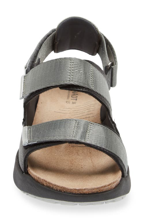 Naot Odyssey Slingback Sandal In Soft Black/sterling/silver