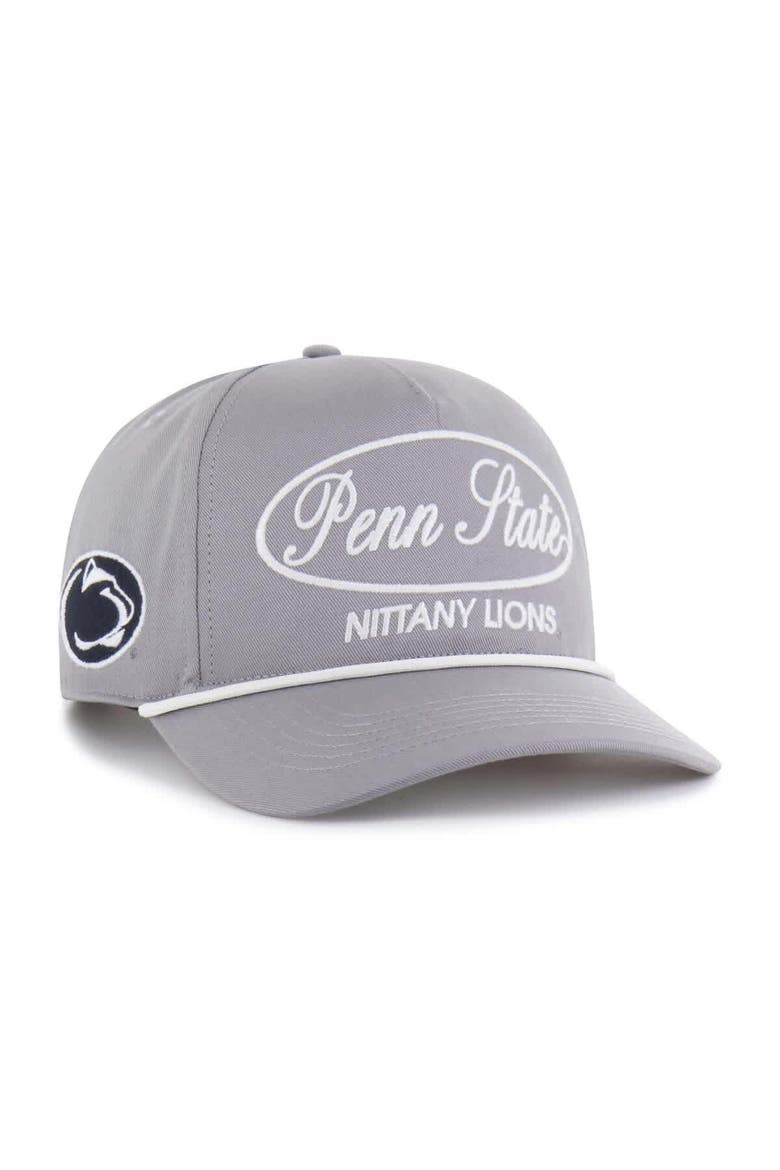 Men's '47 Gray Penn State Nittany Lions Contemporary Basics Foundational Rope Hitch Adjustable Hat, Main, color, Gray
