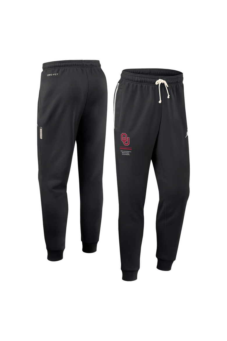 Men's Jordan Brand Black Oklahoma Sooners 2026 Sideline Standard Issue Dri-FIT Taper Pants, Main, color, Black