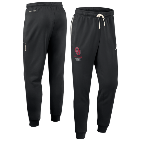 Men's Jordan Brand Black Oklahoma Sooners 2026 Sideline Standard Issue Dri-FIT Taper Pants