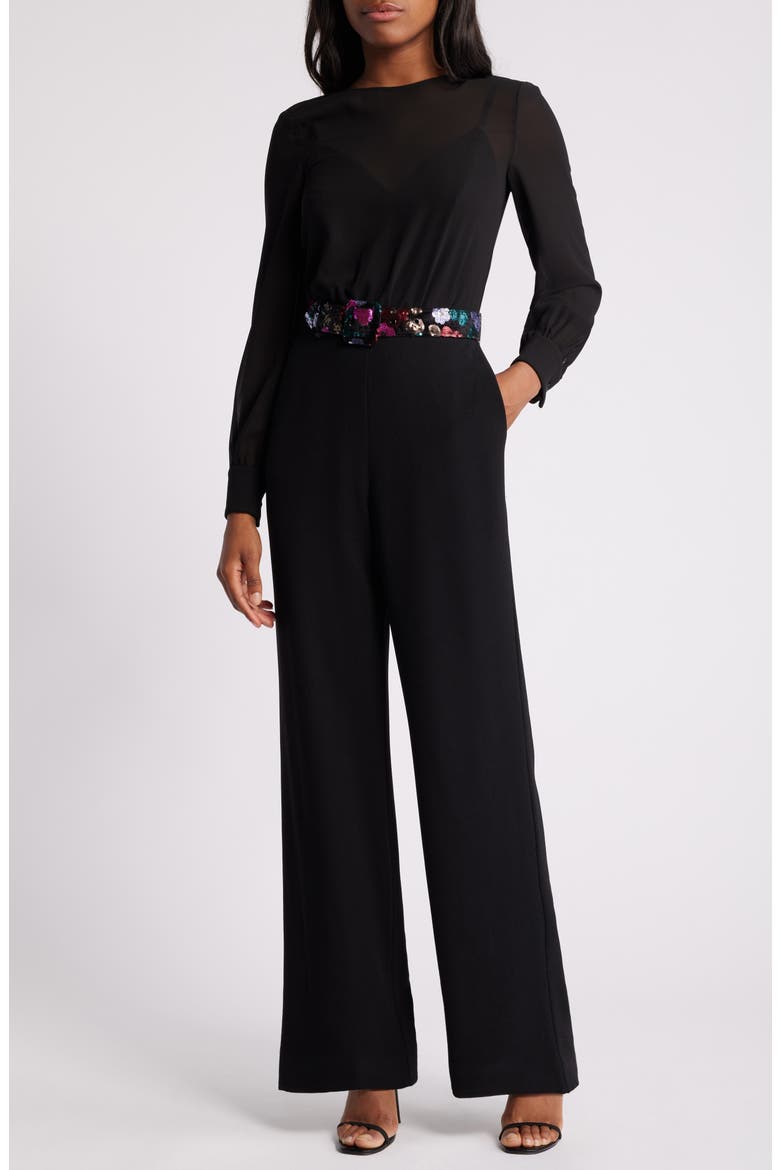 Pilar Belted Jumpsuit, Alternate, color, BLACK MULTI