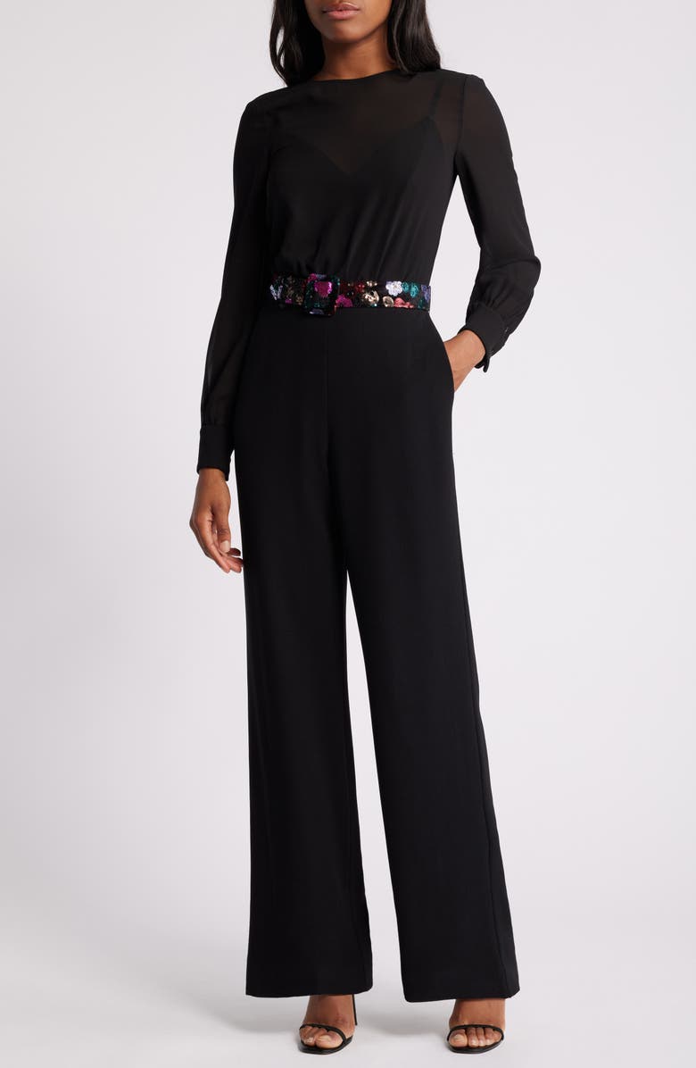 Dress the Population Pilar Belted Jumpsuit, Alternate, color, 