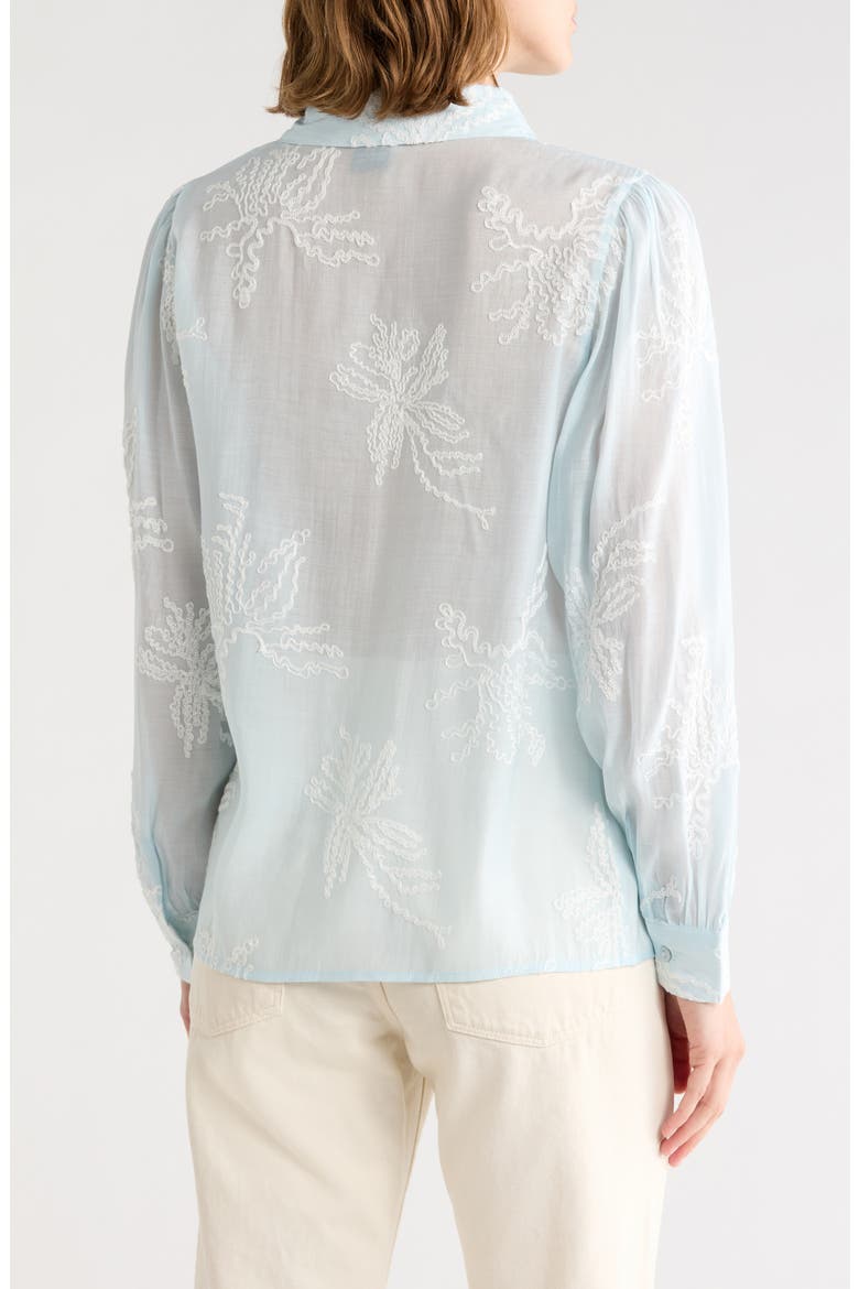 Embroidered Long Sleeve Button Shirt, Alternate, color, LIGHT BLUE