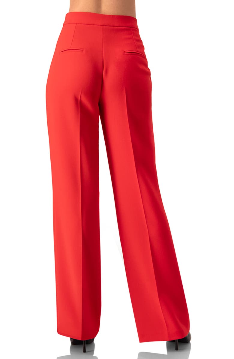 IVONNE Red Tailored Wide-Leg Pants, Alternate, color, Red