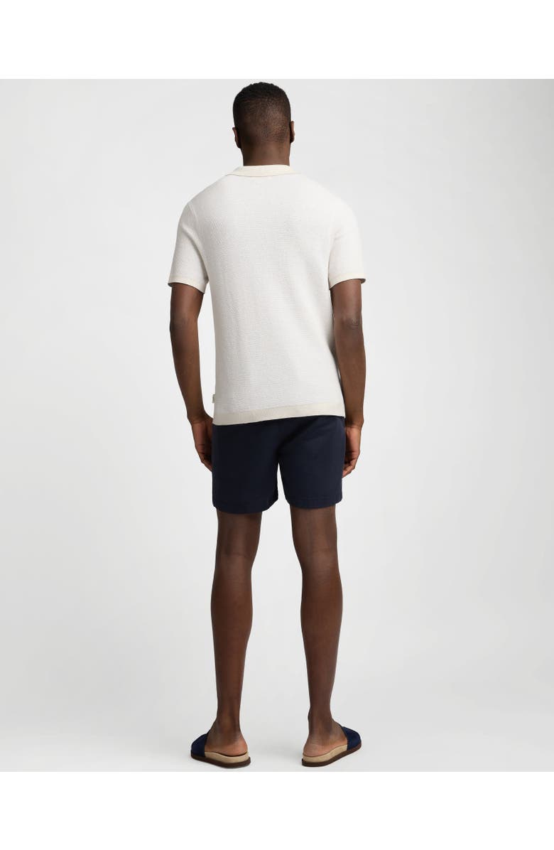 Onia Textured Cotton Johnny Collar Polo, Alternate, color, Stone/White