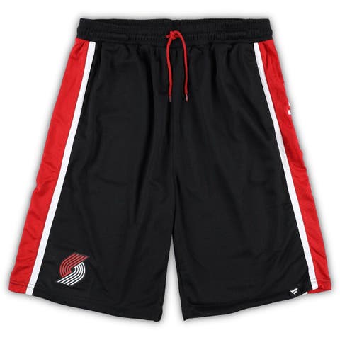Men's Fanatics Branded Black Portland Trail Blazers Big & Tall Referee Iconic Mesh Shorts