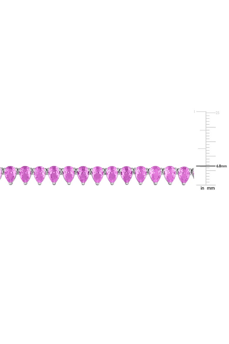 Lab-Created Pink Sapphire Tennis Necklace, Alternate, color, Pink Sapphire