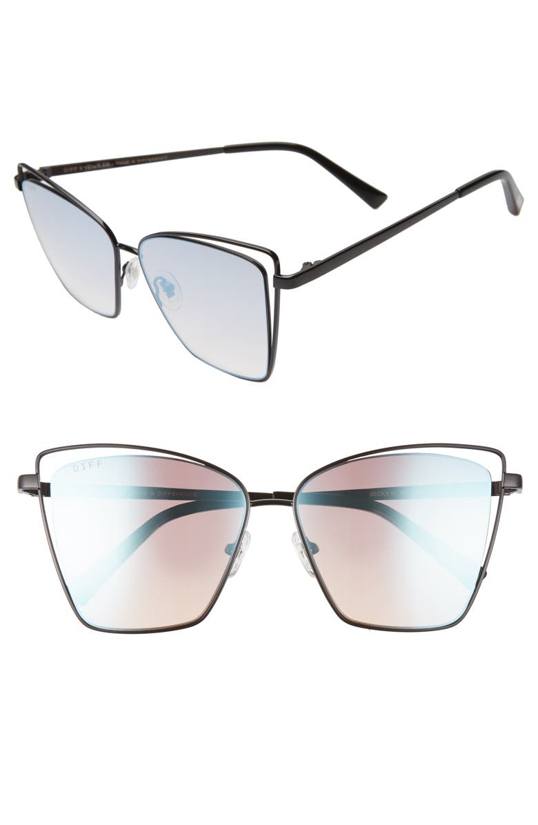 DIFF Becky III 57mm Sunglasses, Main, color, 
