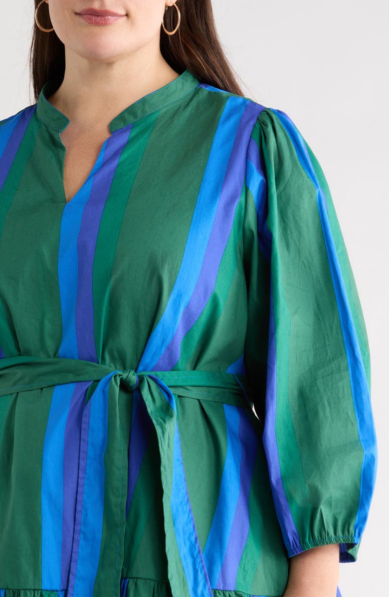 SUGARLIPS Dolary Stripe Tie Waist Dress, Alternate, color, Emerald-Blues