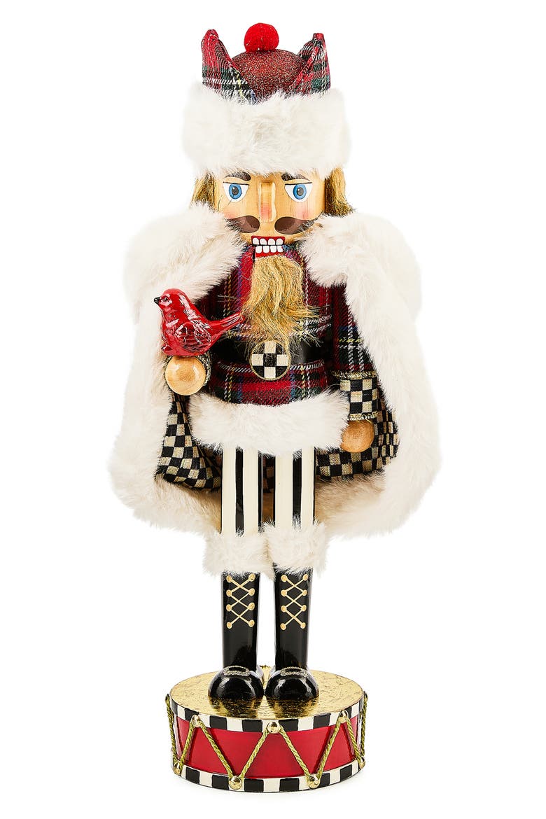 Tartan Cardinal Nutcracker, Main, color, RED
