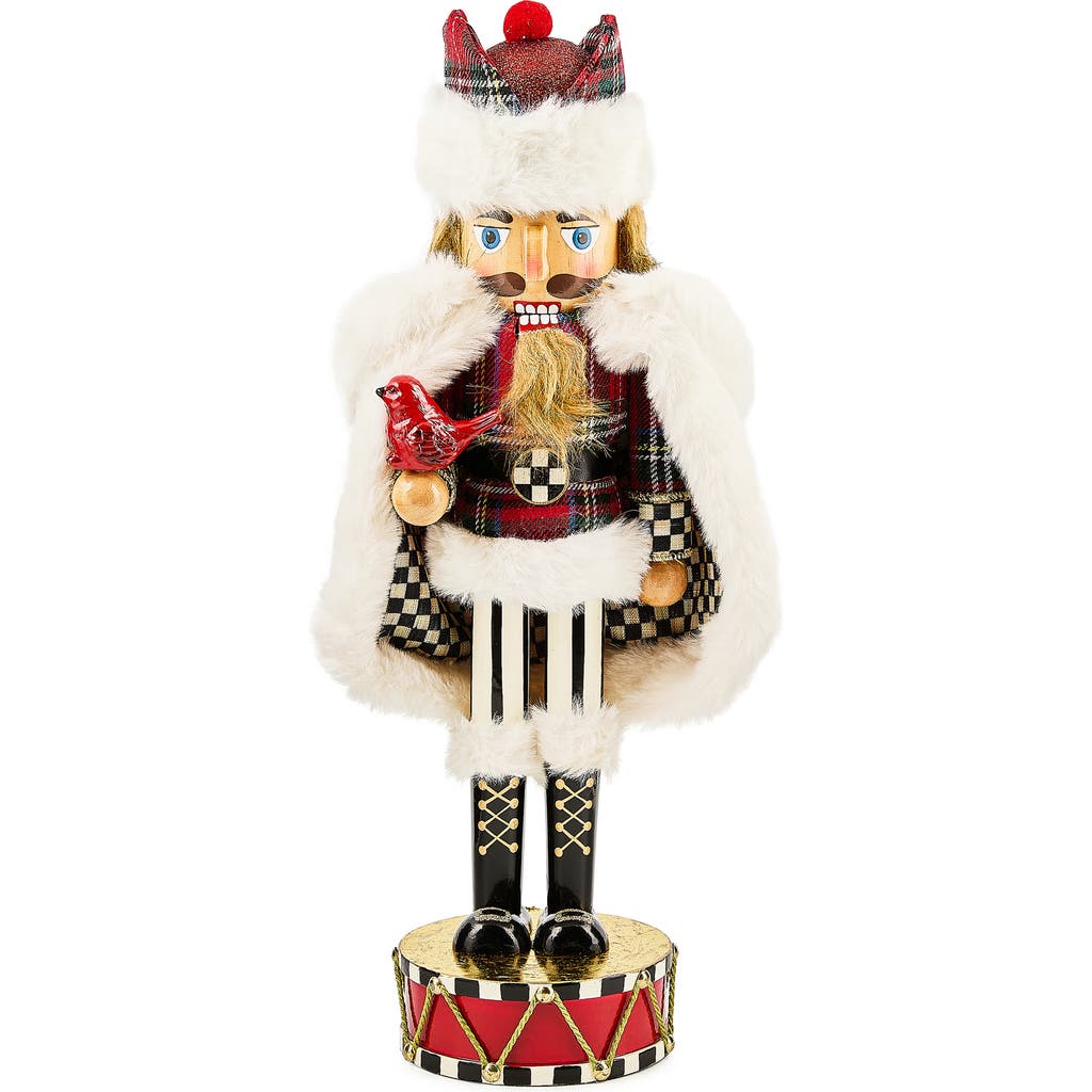 Mackenzie-childs Mackenzie Childs Tartan Cardinal Nutcracker In Multi