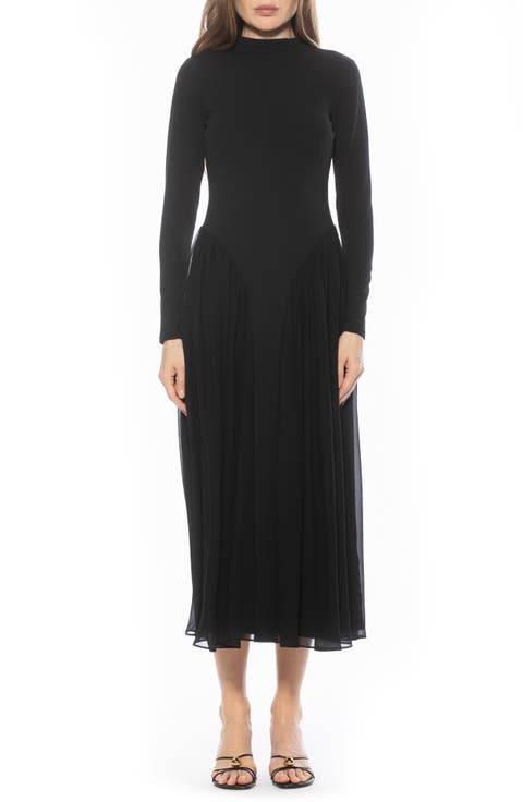 ODETTE MOCKNECK MIDI DRESS