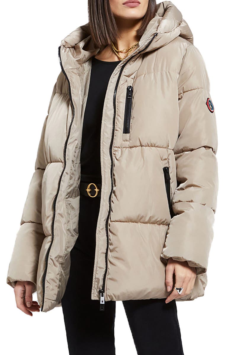ottod'Ame Quilted Puffer Short Jacket, Main, color, Stone