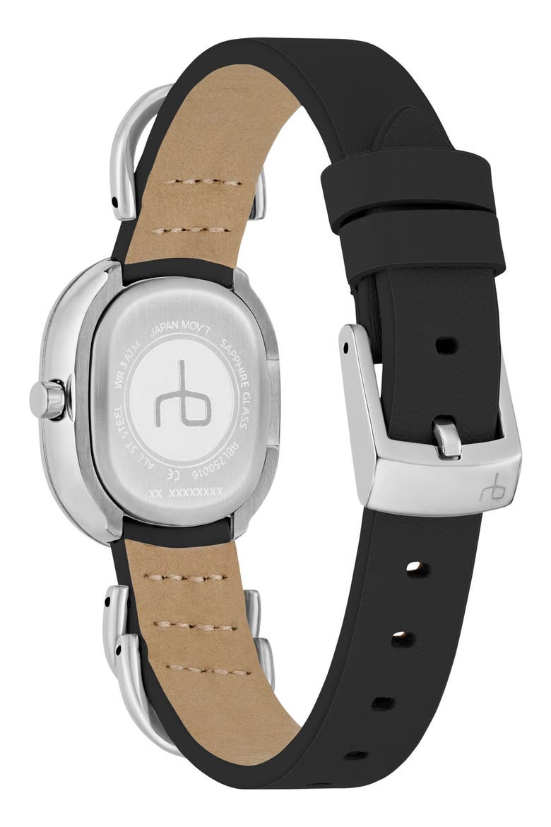 Rory Leather Strap Watch, 25mm, Alternate, color, BLACK