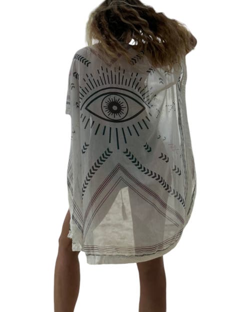 Biliblond Kaftan Eye Gallabia In White