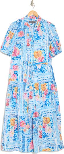 Floral Puff Sleeve Tiered Maxi Dress