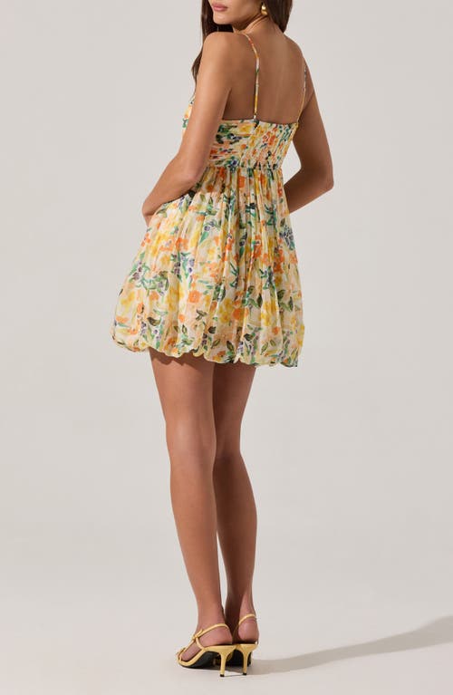 Astr The Label Floral Bubble Hem Minidress In Orange Multi Floral